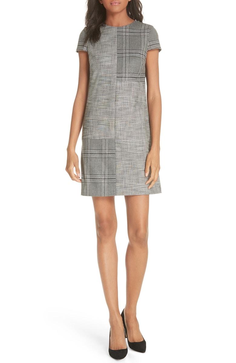 Alice And Olivia Alice + Olivia Coley Mixed Plaid A-line Shift Dress In ...