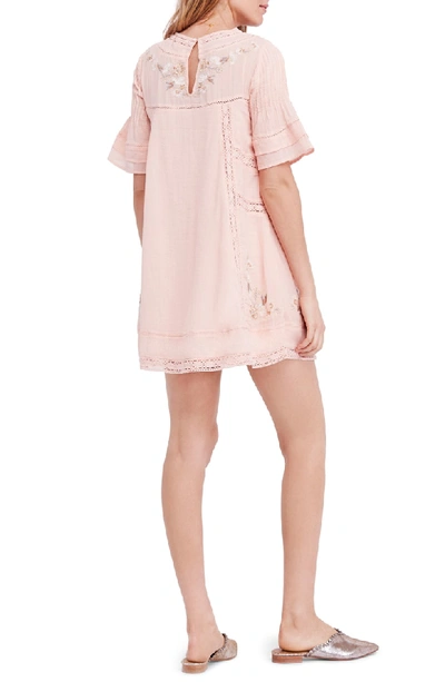 Shop Free People 'perfectly Victorian' Minidress In Pink