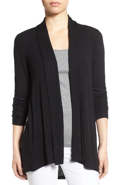 Shop Bobeau High/low Jersey Cardigan In Black