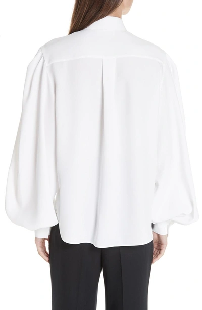 Shop Sara Battaglia Puff Sleeve Blouse In White