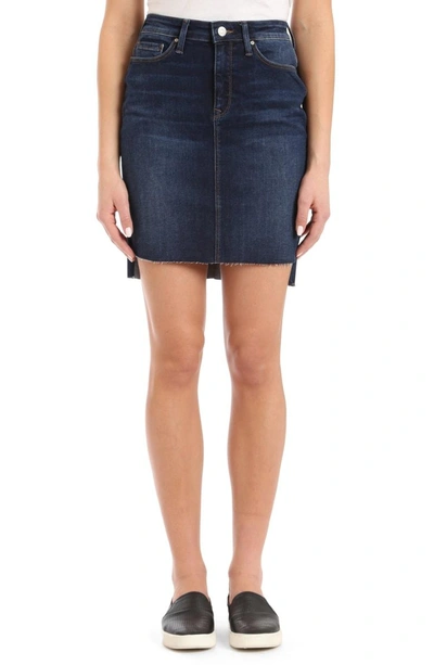 Shop Mavi Jeans Mila Frayed Denim Skirt In Deep Frayed Tribeca