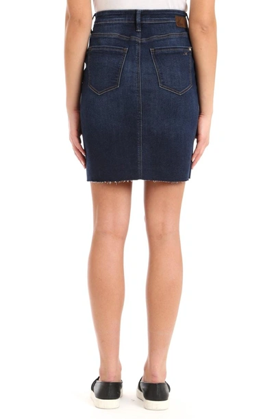 Shop Mavi Jeans Mila Frayed Denim Skirt In Deep Frayed Tribeca