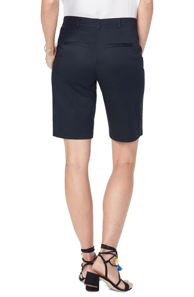 Shop Nydj Stretch Twill Bermuda Shorts In Black