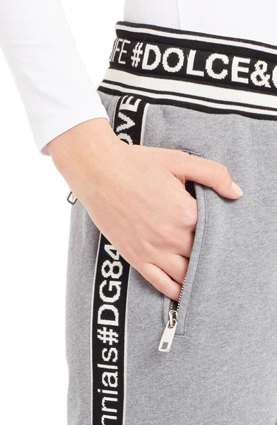 Shop Dolce & Gabbana Logo Tape Joggers In Grey