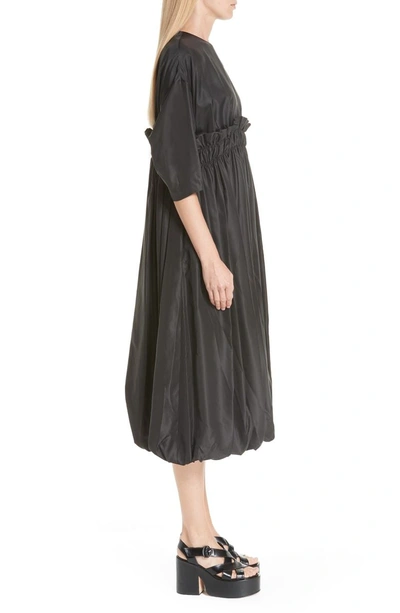 Shop Noir Kei Ninomiya Ruched Waist Twill Dress In Black