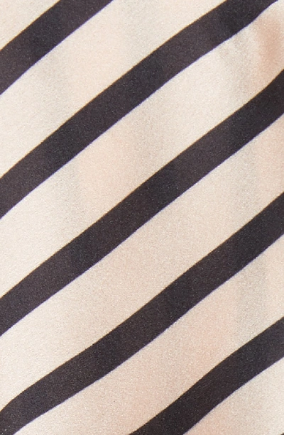 Shop Self-portrait Stripe Cold Shoulder Blouse In Nude/ Black