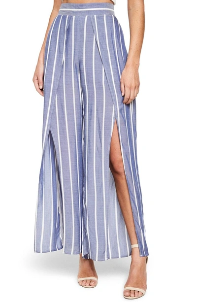 Shop Bardot Megan Stripe Pants In Blue Stripe