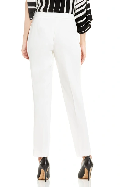 Shop Vince Camuto Textured Skinny Ankle Pants In New Ivory
