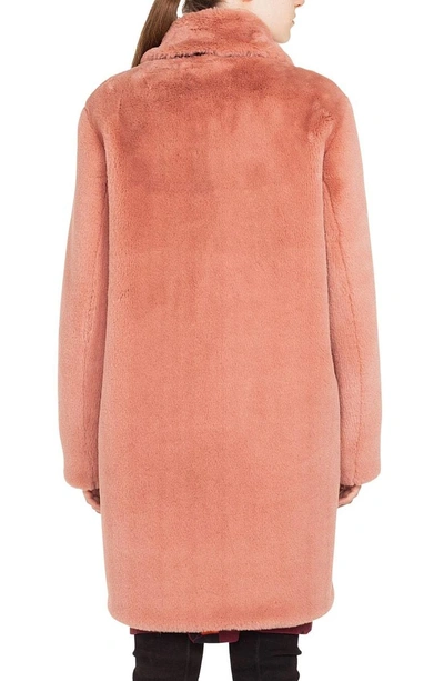 Shop Akris Punto Faux Fur Coat In Blush Rose