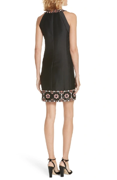 Shop Kate Spade Mosaic Embellished Shift Dress In Black