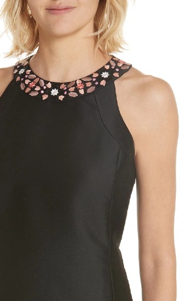 Shop Kate Spade Mosaic Embellished Shift Dress In Black