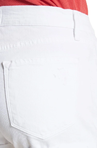 Shop Frame Le Cutoff Cuffed Jean Shorts In Blanc Rookley