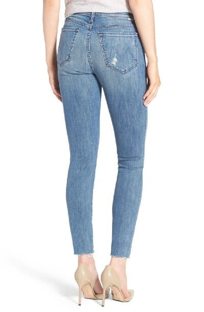 Shop Mother The Stunner Frayed Ankle Skinny Jeans In Grafitti Girl