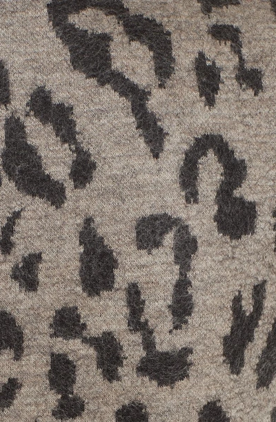 Shop Max Mara Dramma Leopard Jacquard Wool Dress In Turtledove