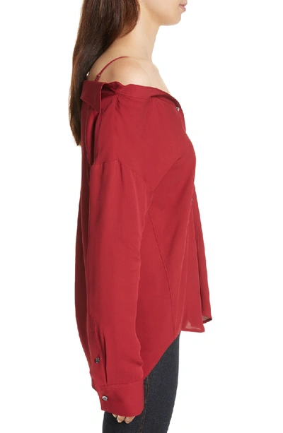 Theory Tamalee Silk Shirt In Bright Raspberry