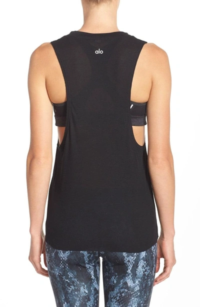 Shop Alo Yoga Heat Wave Tank In Black