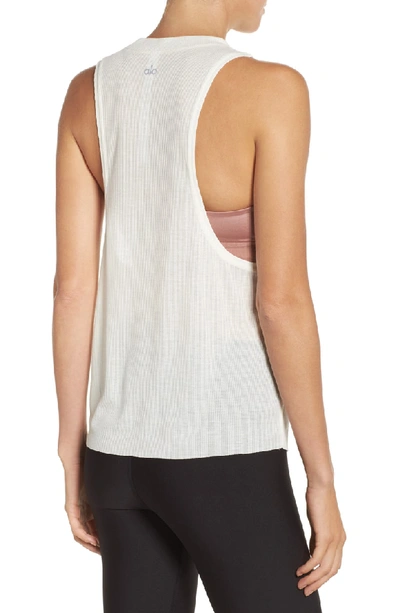 Shop Alo Yoga Heat Wave Ribbed Muscle Tee In Pristine