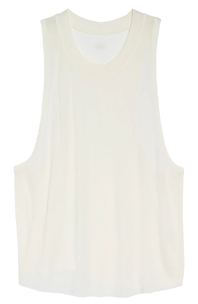 Shop Alo Yoga Heat Wave Ribbed Muscle Tee In Pristine