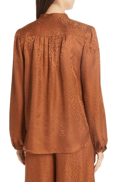 Shop A.l.c Owens Silk Jacquard Top In Toffee