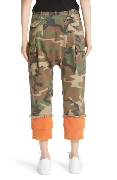 Shop R13 Camo Harem Pants With Sweat Cuffs In Camo W/ Orange Combo