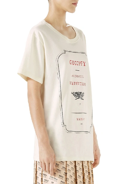 Shop Gucci Hypnotism Graphic Tee In Ivory