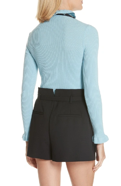 Shop Red Valentino Bow Neck Wool Sweater In Myosotis