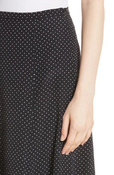 Shop Max Mara Pitone Polka Dot Print Silk Skirt In Black