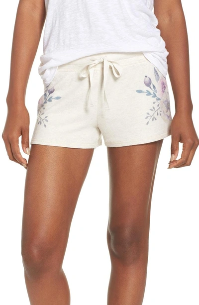Shop Pj Salvage Peachy Floral Pajama Shorts In Oatmeal