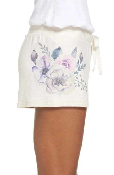 Shop Pj Salvage Peachy Floral Pajama Shorts In Oatmeal