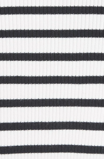 Shop A.l.c Baker Stripe Mutton Sleeve Sweater In White/ Midnight