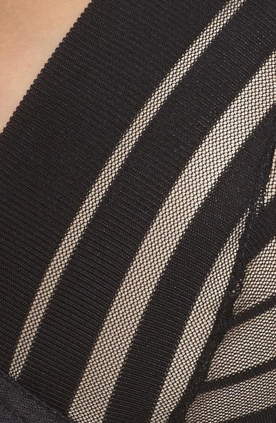 Shop Passionata By Chantelle Illusion Stripe Underwire Plunge Convertible Bra In Black