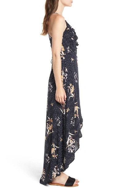 Shop Lost + Wander Catalina Maxi Wrap Dress In Navy Multi