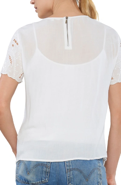 Shop Willow & Clay Embellished Cutout Tee In Ivory