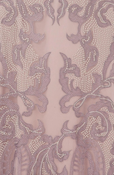 Shop Js Collections Embroidered A-line Gown In Lavender/ Blush