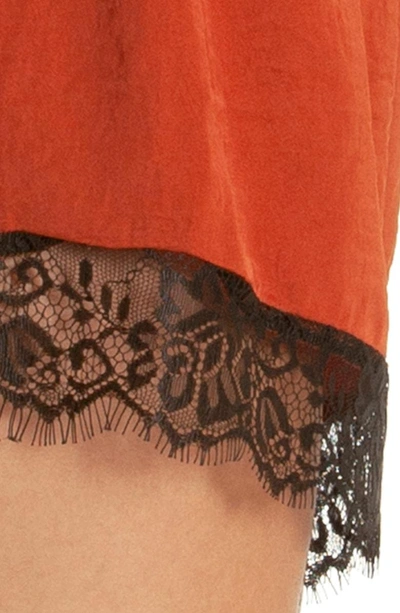 Shop Midnight Bakery Lace Trim Short Pajamas In Rust