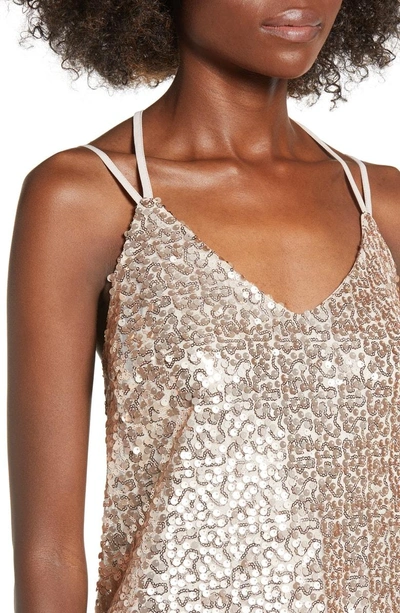 Shop Love, Fire Strappy Sequin Slipdress In Gold