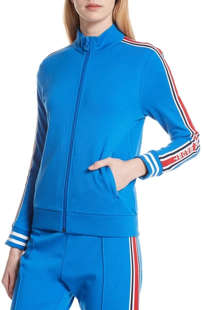 Shop Tory Sport Side Stripe Track Jacket In Galleria Blue