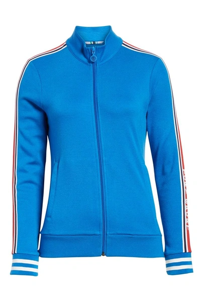Shop Tory Sport Side Stripe Track Jacket In Galleria Blue