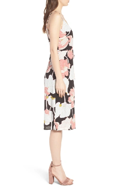 Shop Cupcakes And Cashmere Chayene Water Lilies Wrap Dress In Black