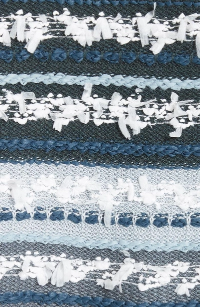 Shop St John Lofty Flagged Stripe Knit Jacket In Bottle Green Multi