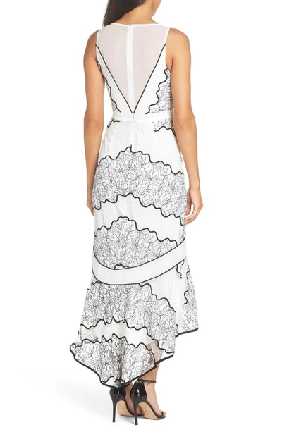 Shop Harlyn Embroidered Lace Dress In Off White/ Black