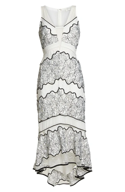 Shop Harlyn Embroidered Lace Dress In Off White/ Black