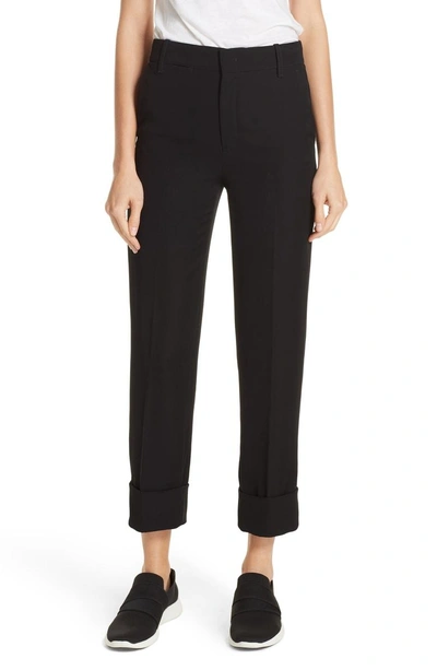 Shop Vince Cuffed Ankle Trousers In Black