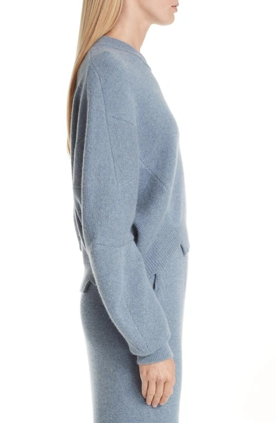 Shop Stella Mccartney Cutout Hem Wool & Alpaca Sweater In Dusty Heaven Blue