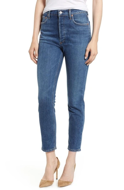 Shop Agolde Nico High Waist Crop Slim Fit Jeans In Subdued