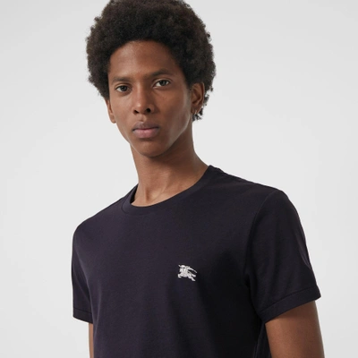 Shop Burberry Cotton Jersey T-shirt In Navy