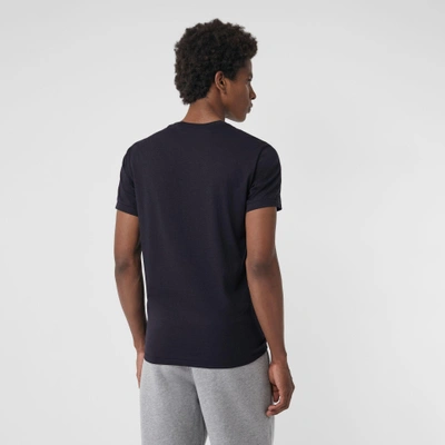 Shop Burberry Cotton Jersey T-shirt In Navy