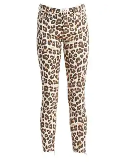 Shop Mother Looker High-rise Animal Ankle Jeans In Touch Of Tiger
