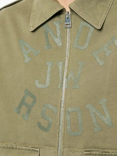 Shop Jw Anderson Printed Harrington Jacket - Green