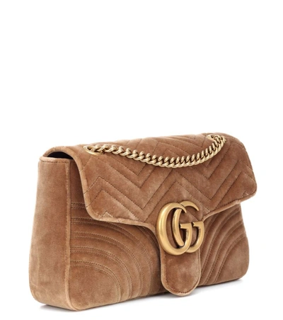 Shop Gucci Gg Marmont Medium Shoulder Bag In Brown